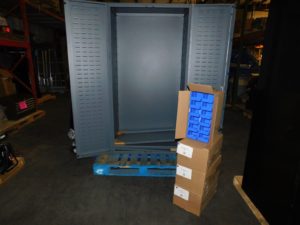 Durham Lockable Steel Storage Cabinet 4 Shelf 96 Bin 36″ W 24″ D 72″ H