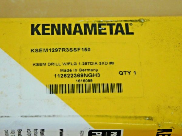 Kennametal Replaceable Tip Drill 3xD 32.94 to 33.94mm Diam 1616099