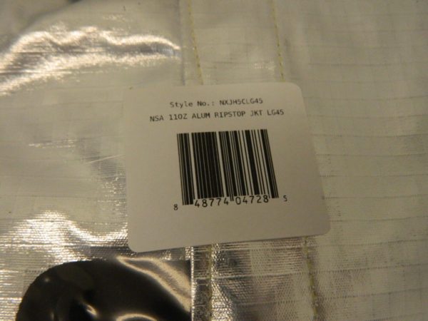 NSA Aluminized 11 oz Ripstop Jacket 45" Silver Size L NXJH5CLG45