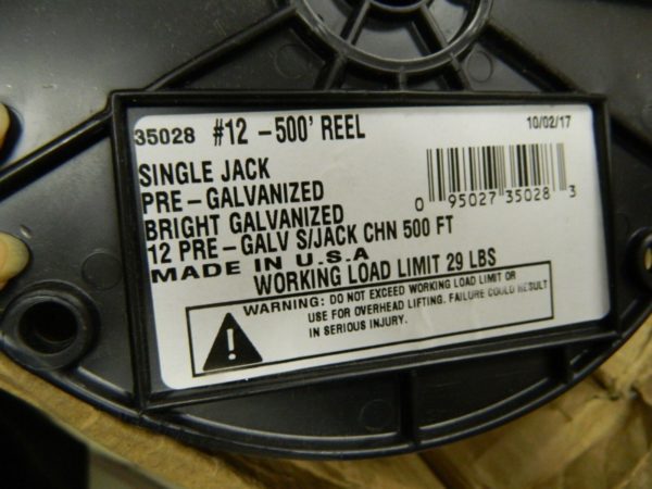 Pro-Grade Steel Single Jack Chain 0.105" Diameter Approx. 400ft 67775288
