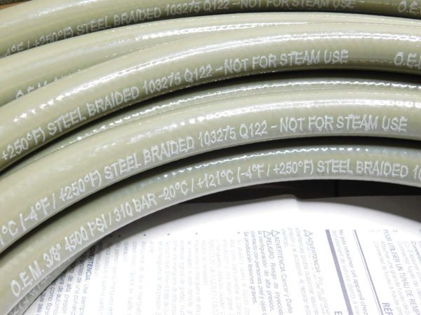 Simpson Hot & Cold Water Replacement/Extension Hose 3/8" x 50Ft 4500 PSI 41114