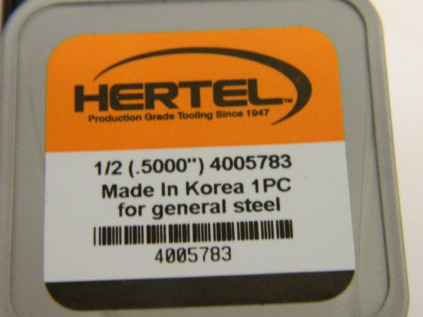 Hertel Series HMD 1/2" Diam Grade HC125MD 140° Replaceable Drill Tip 4005783