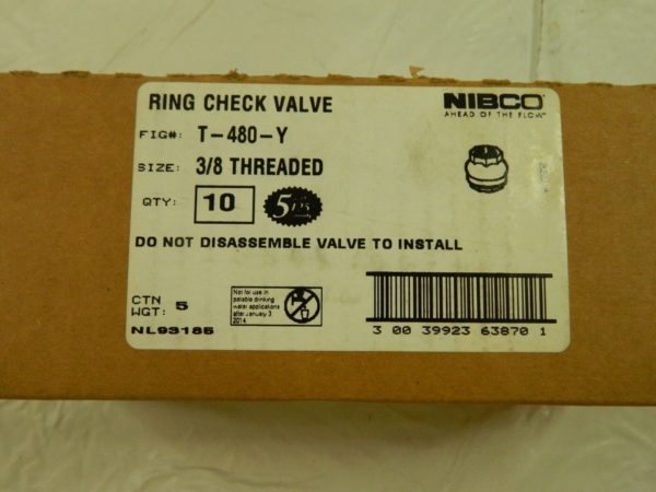 NIBCO Check Valve: 3/8″ Pipe qty 10 NL93185