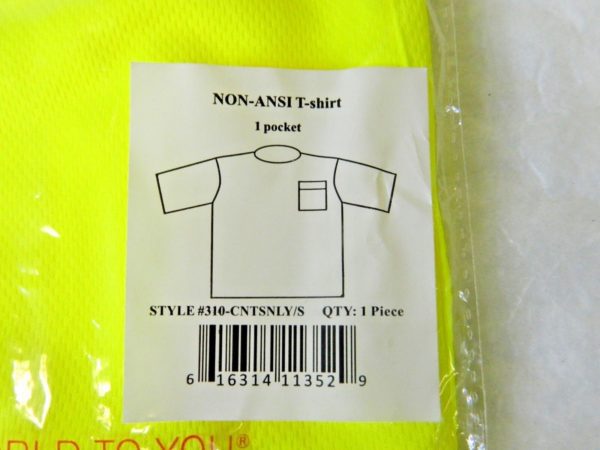 PIP Hi-Viz T-Shirt Non-ANSI Short Sleeve Size Small Qty. 8 #310-CNTSNLY-S