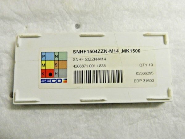 Seco Carbide Milling Inserts SNHF53ZZN-M14 Grade MK1500 Qty 10 31600