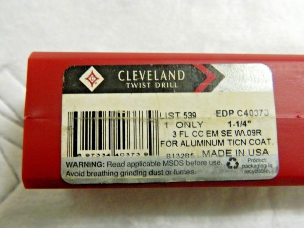 Cleveland PM/Plus High-Performance End Mill 1-1/4" x 2" .090° R 3FL C40373