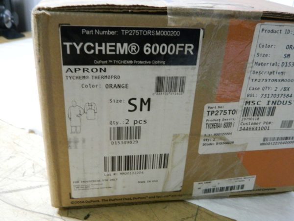 DuPont Tychem 6000 FR w/Sewn Nomex Buckle Apron Sz SM Qty 2 TP275TORSM000200