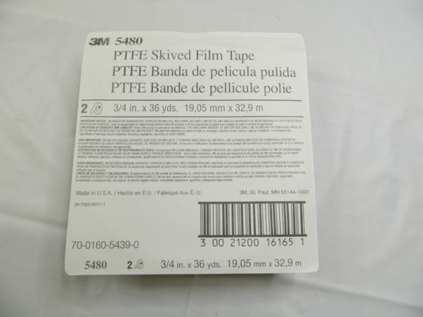 3M 5480 PTFE Skived Film Tape - 3⁄4" x 36 yds Qty 2 Rolls 70016054390