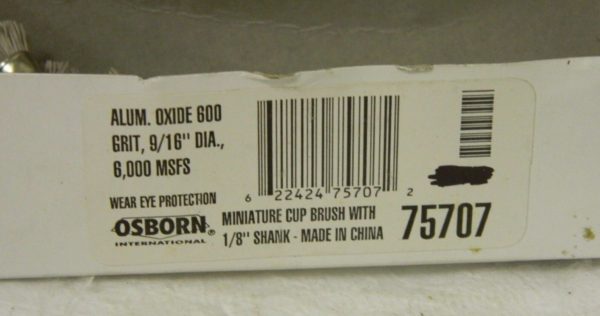 Osborn Mini Abrasive Cup Brush 1/8" X 9/16" Alum Oxide 600 Grit Qty. 5 #75707