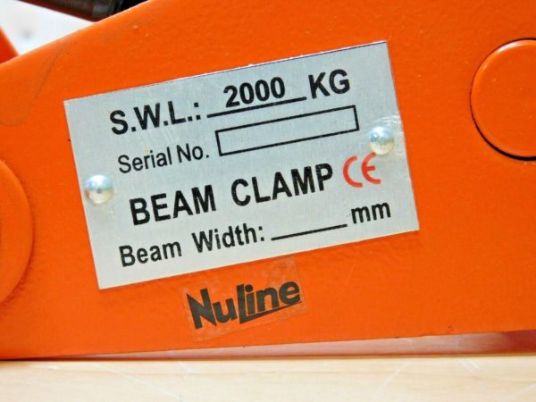 NuLine Lifting Screwlock Clamp 2 Ton 4400 Lbs/2000kg Load Capacity CJK237-2