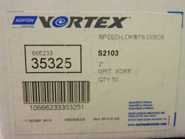 Norton 2" Aluminum Oxide Quick Change Disc QTY 50 66623335325