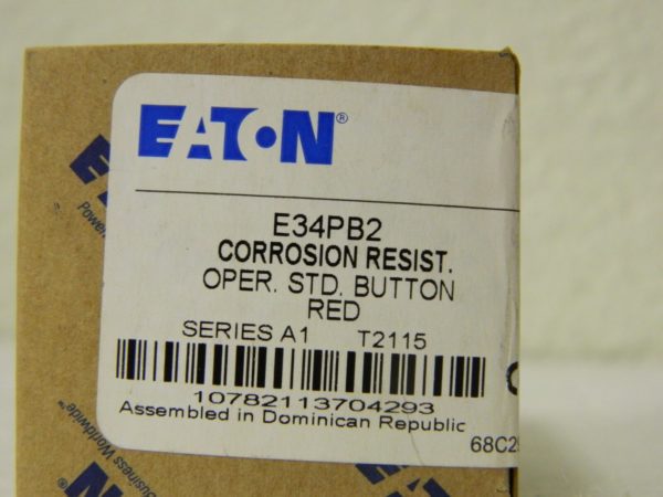 Eaton Flush Pushbutton Switch Operator E34PB2