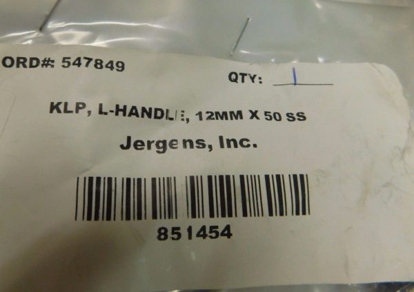 Jergens L Handle Push Button SS Kwik-Loc Pin 12mm x 50mm #851454