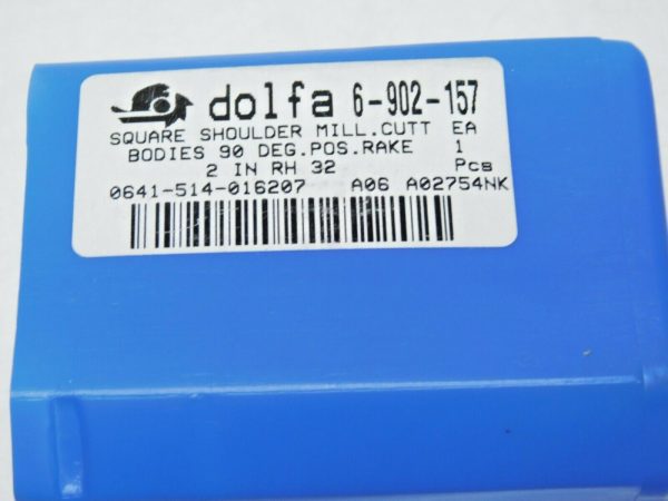 Dolfa Square Shoulder Index Milling Cutter RH 2" Dia x 3/4" Hole 90° 6-902-157