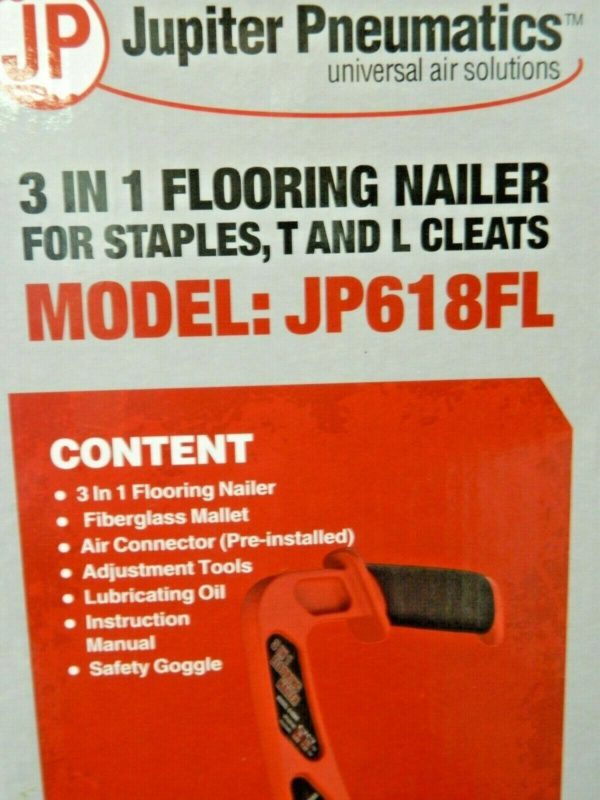 Jupiter Pneumatics 3 IN 1 Flooring Nailer Kit For Staples T & L Cleats JP618FL