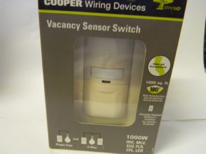 Cooper 1,000 SqFt. Infrared Vacancy Sensor Wall Switch QTY 2 VS310U-A