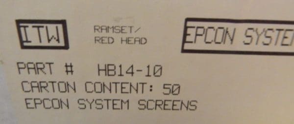 Red Head 10" Long Adhesive Anchoring Screens Qty 50 HB14-10