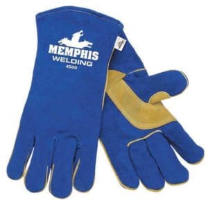 MCR SAFETY 12 pairs Welding Gloves, Cowhide Palm, L, PR 4500L