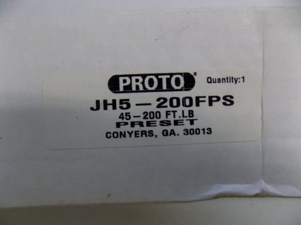Proto 45 - 200 FT.LB Preset Interchangeable Head Torque Wrench #JH5-200FPS