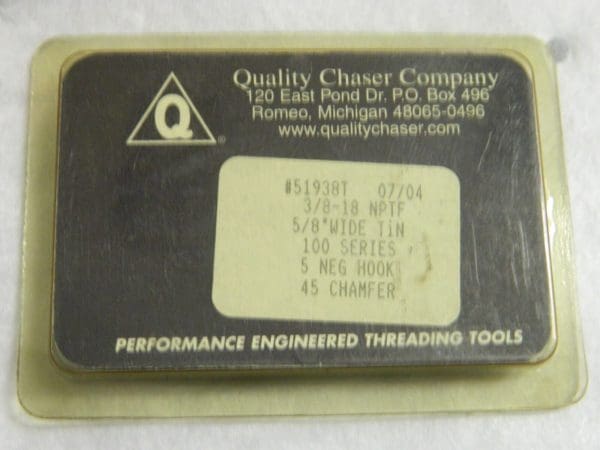 Quality Chaser Insert Chasers Die Head Series 100 3/8-18 NPTF Qty 4 PCS 51938