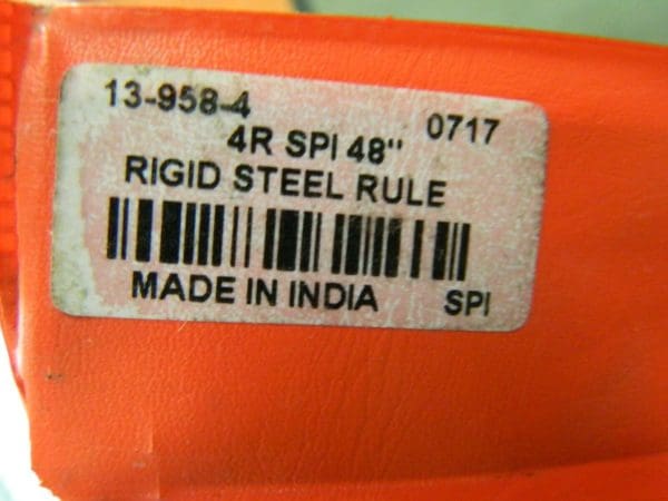 SPI Rigid Steel Rule 48" Long 1/64, 1/32, 1/16, 1/8" Graduation 91099044