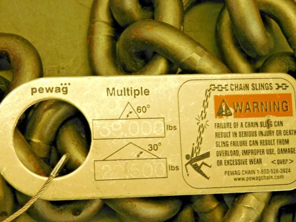PEWAG Chain Sling 4 Legs Steel 10" Wide X 5 Ft Long 13G100QOSXK/5