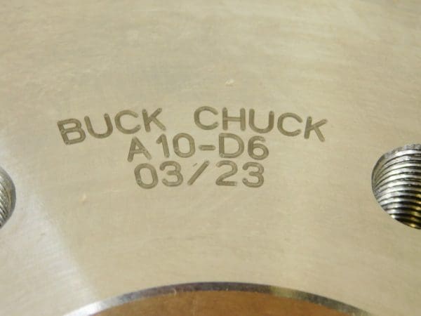 Buck Chuck Adapter for 10" Dia Self Centering Lathe Chuck D1-6 Mount A10-D6