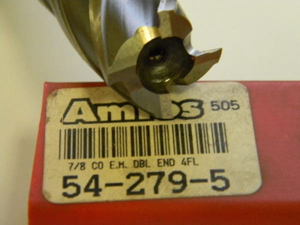 Amtos Double End Mill 7/8" x 7/8" M42 4-Flute Cobalt 54-279-5