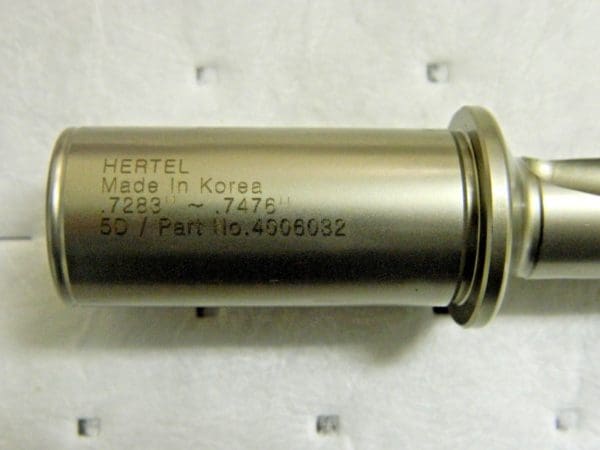Hertel Indexable Drill Insert Holder 5xD 0.7283 to 0.748" Diam x 1" SD 4006032
