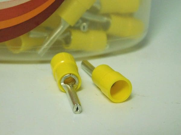 3M Scotchlok Pin Terminals Yellow Insulated Butted 12-10 AWG Qty 50 MVU10-55PX-A