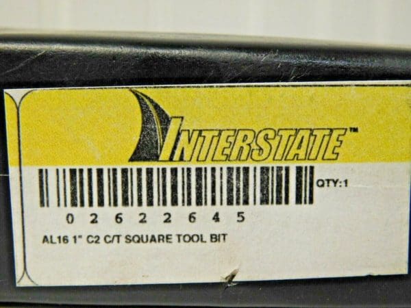 Interstate Turning Single Point Tool Bits 1" x 1" AL16 Grade CS2 Qty 2 02622645