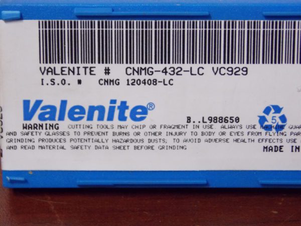 Valenite Carbide Turning Inserts CNMG-432-LC CNMG120408-LC VC929 Qty. 7 #05990