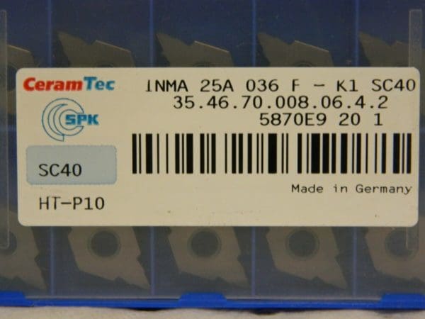 CeramTec Ceramic Inserts INMA25A036 F-K1 SC40 Qty. 10 5870E9 20 1