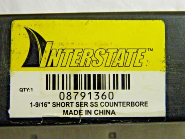 Interstate Interchangeable Pilot Counterbore HSS 1-9/16" Diam 5FL 08791360