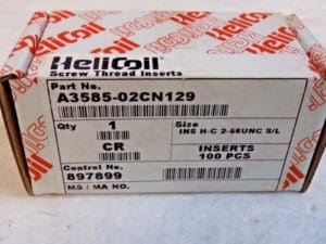 Heli-Coil Single Screw Locking Insert #2-56 UNC 1-1/2D SS 1 Lot 100 3585-02CN129