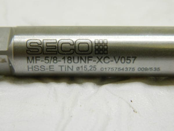 SECO Thread Forming Tap 5/8-18 UNF-XC-V057 03000326