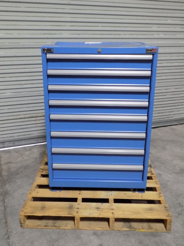 Lista Modular Storage Cabinet 8 Drawer 41 x 28 x 28 Steel Light Blue DAMAGED