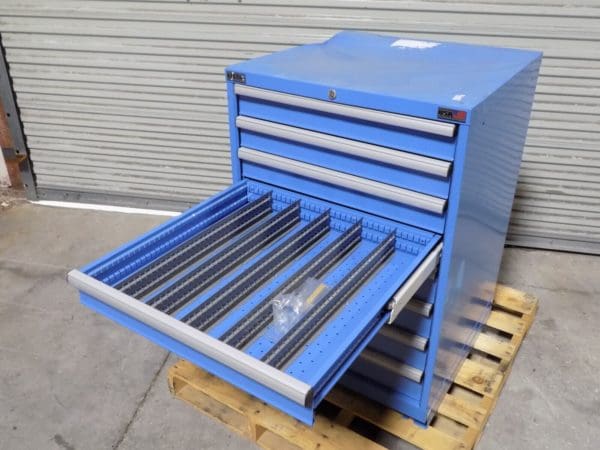 Lista Modular Storage Cabinet 8 Drawer 41 x 28 x 28 Steel Light Blue DAMAGED