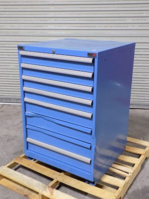 Lista 8 Drawer Storage Cabinet 41 x 28 x 28 Steel Blue DRAWERS DO NOT OPEN
