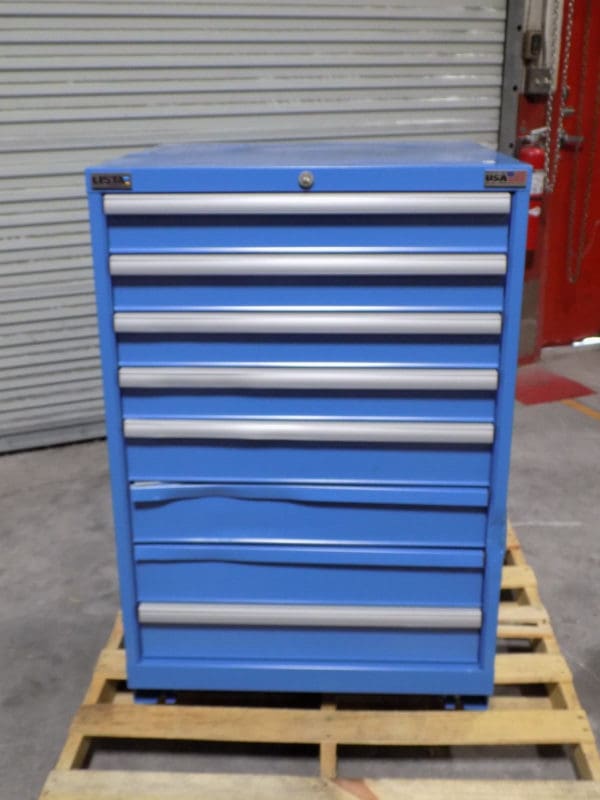 Lista 8 Drawer Storage Cabinet 41 x 28 x 28 Steel Blue DRAWERS DO NOT OPEN