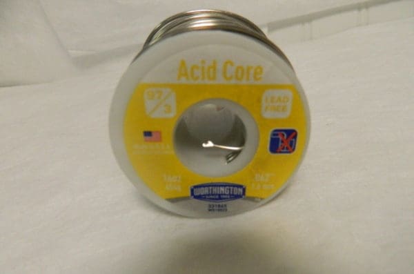 Worthington Lead Free Acid Core Solder 1/16" Diam 1 lb Roll 331865