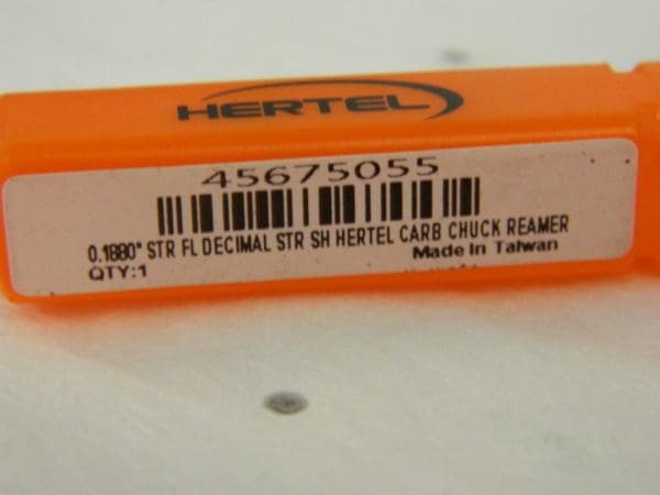 HERTEL Chucking Reamers qty 5: 0.188″ Dia 2-3/4″ OAL Solid Carbide 45675055