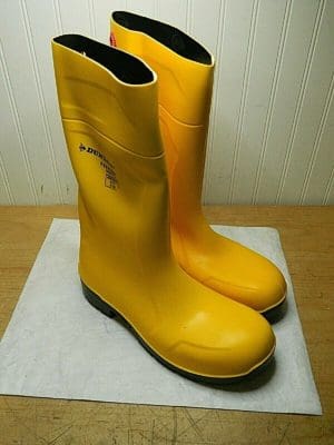DUNLOP Rubber Boot Unisex 14 Knee Steel Toe Polyurethane Black Yellow