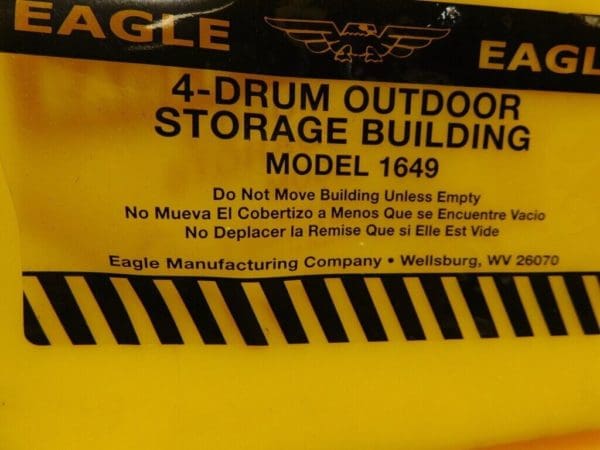 EAGLE 4 Drum 66 Gal Sump Capacity Storage Hut 1649