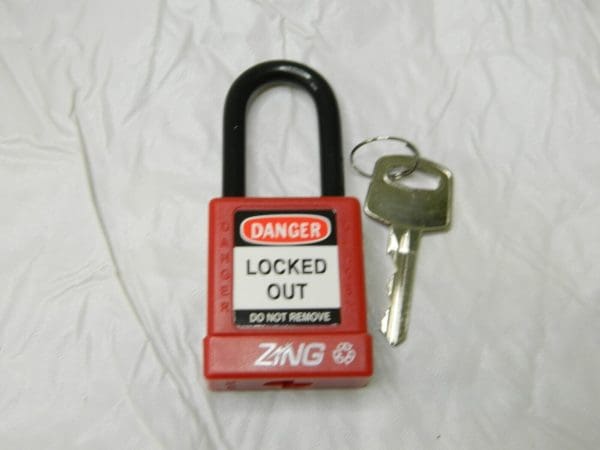 ZING RecycLock Safety Padlock, Keyed Alike, 1-1/2" Shackle, 1-3/4" Body, Red, 6