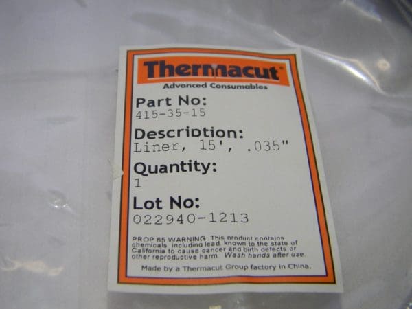Thermacut MIG Part Welding Liner 15' Wire Qty 3 415-35-15