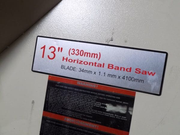 Baileigh Semi-Automatic Horizontal Bandsaw 13 x 20 Capacity 220v 3 Ph DAMAGED