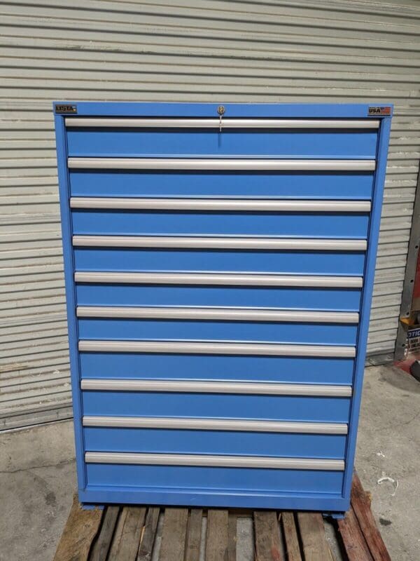 Lista Modular Storage Cabinet 10 Drawer 59 x 40 x 22 Steel Blue DAMAGED