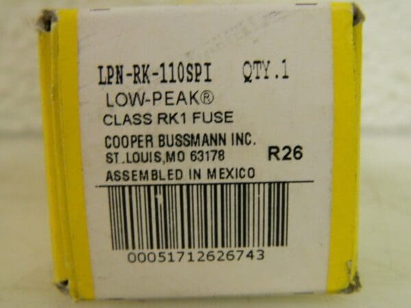Cooper Bussmann Time Delay General Purpose Fuse 250VAC/VDC 110 Amp LPN-RK-110SPI