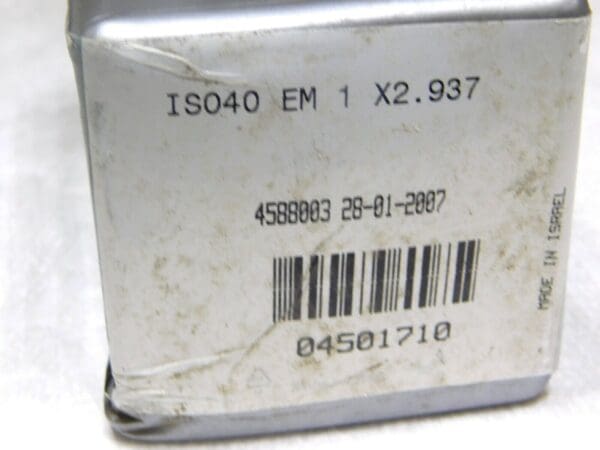 Iscar ETM ISO40 Taper Shank End Mill Holder 1” Arbor 2.937” Projection 4501710